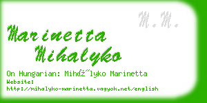 marinetta mihalyko business card